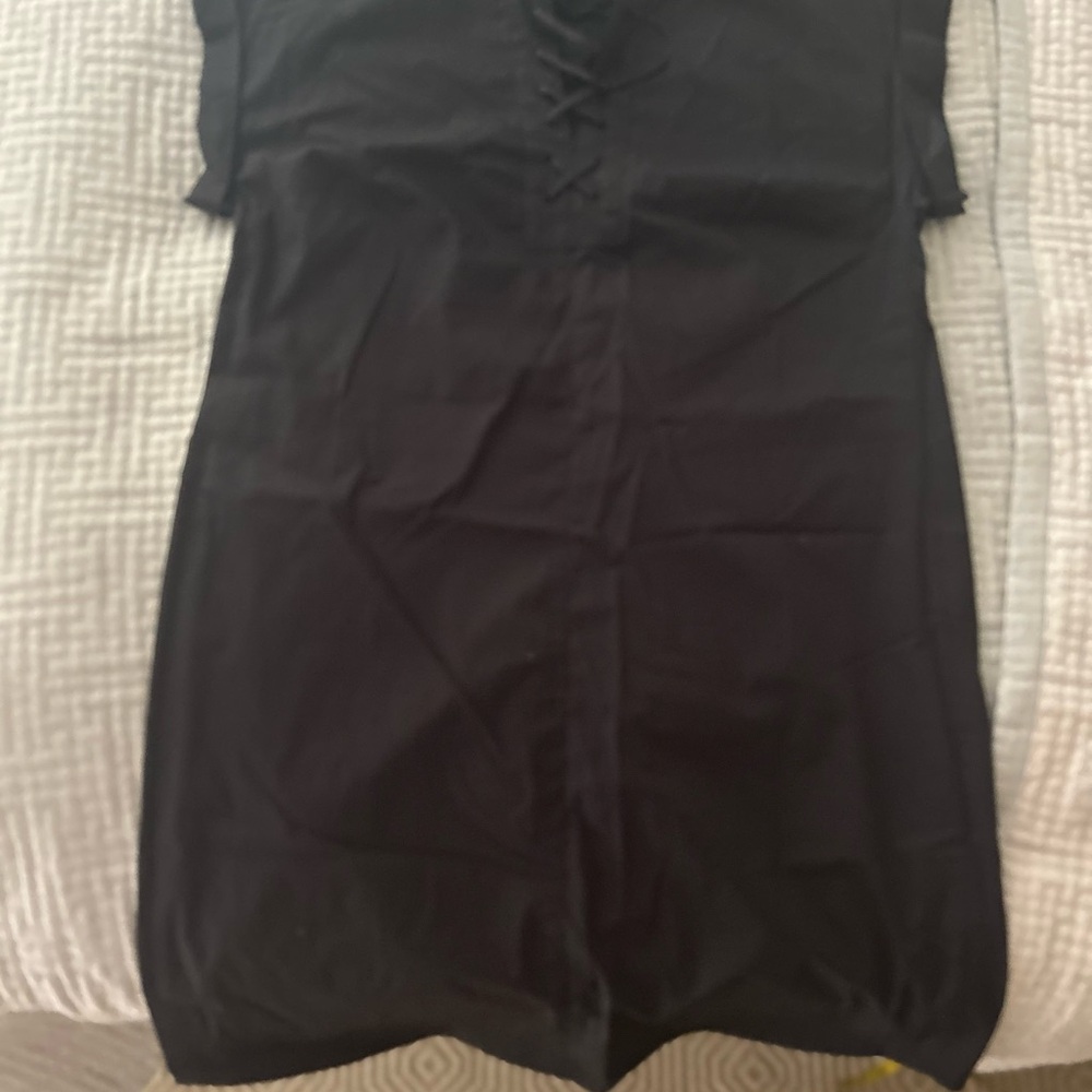 Navy Lace-Up Dress, Tall Large